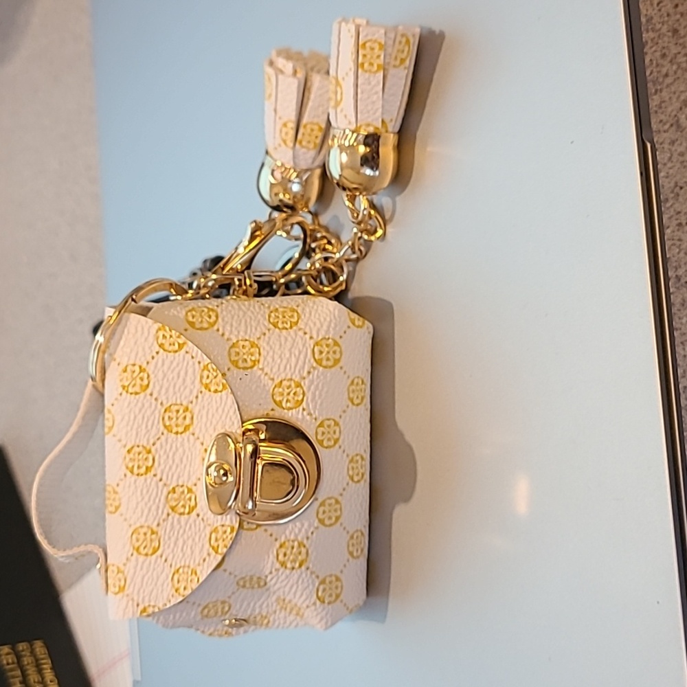 Bag Charm Cream and Gold NWOT